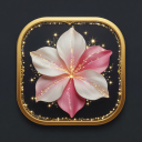 Flower Slot game app icon featuring elegant flower petals, golden borders, and a lucky sparkle effect